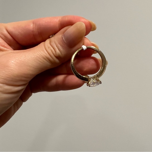 NEW Diamonique Sterling Silver Princess Engagement Ring - Picture 6 of 7